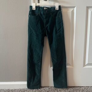 Crewcuts Green Corduroy Pants Youth size 8. Adjustable waist.